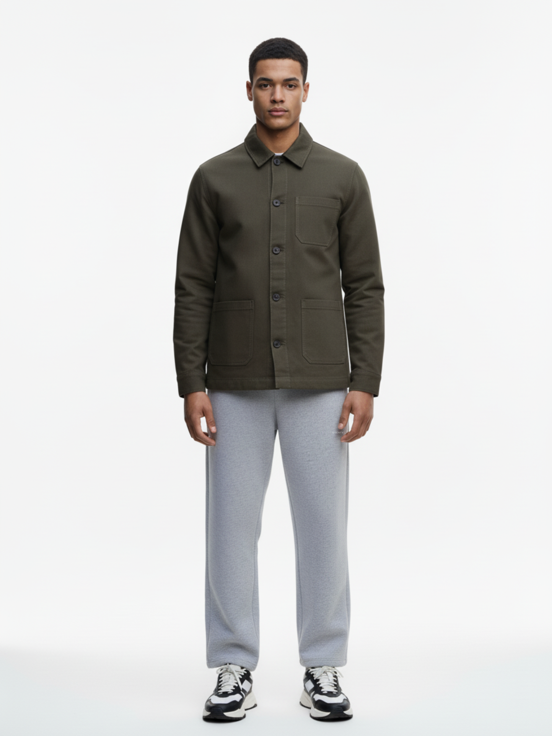 Giacca Worker Cotone Bio  - Olive Dust | Shenty
