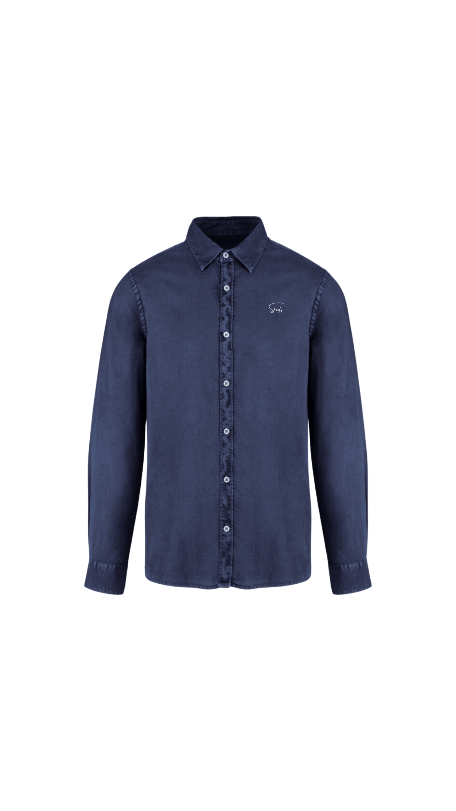 Camicia 100% Cotone Bio - Blu Navy