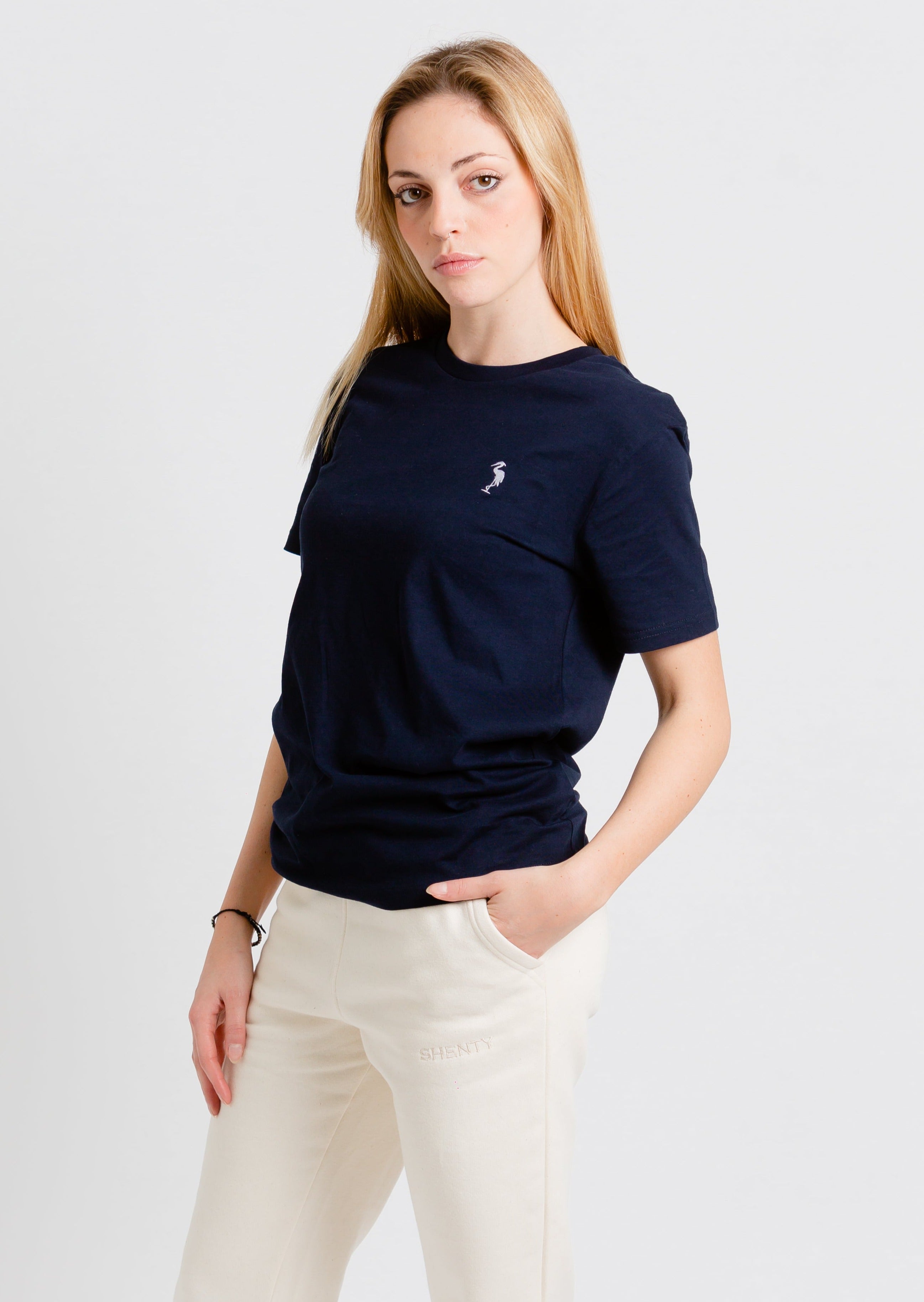 T-shirt cotone organico blu 5