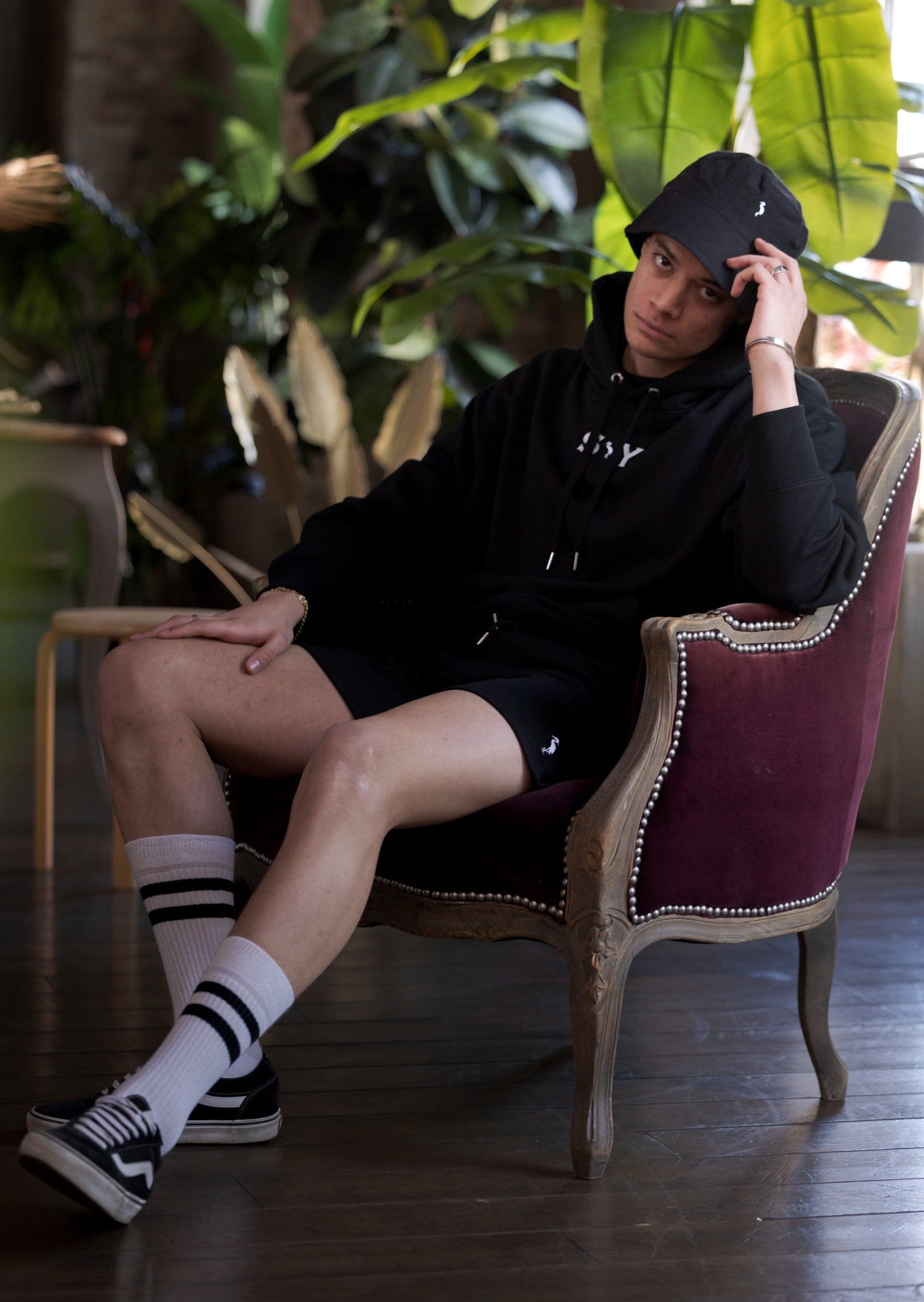 Cappello pescatore cotone organico nero 3