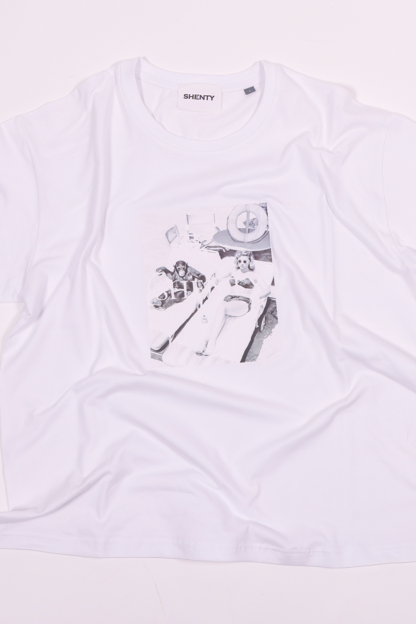 #9 T-shirt Organic Cropped "The Beauty & The Monkey"