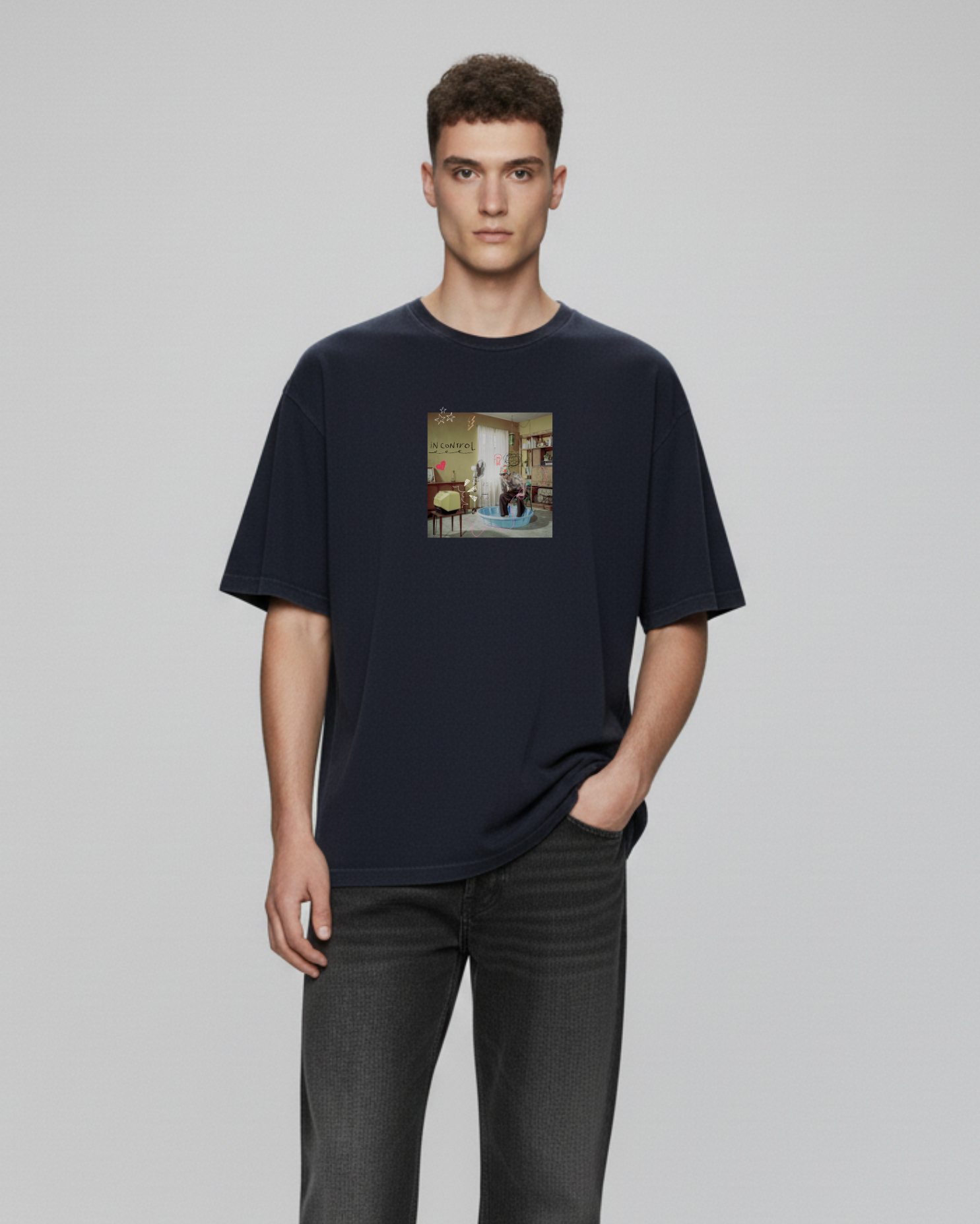 T-Shirt 'Che La Fonte Sia Con Te' - Uomo Geek - Cotone Organico