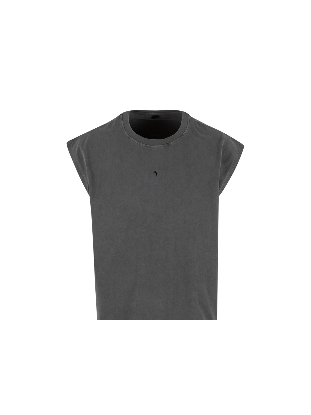 T-shirt Cropped  Bio senza maniche - Antracite Slavato