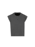 T-shirt Cropped  Bio senza maniche - Antracite Slavato