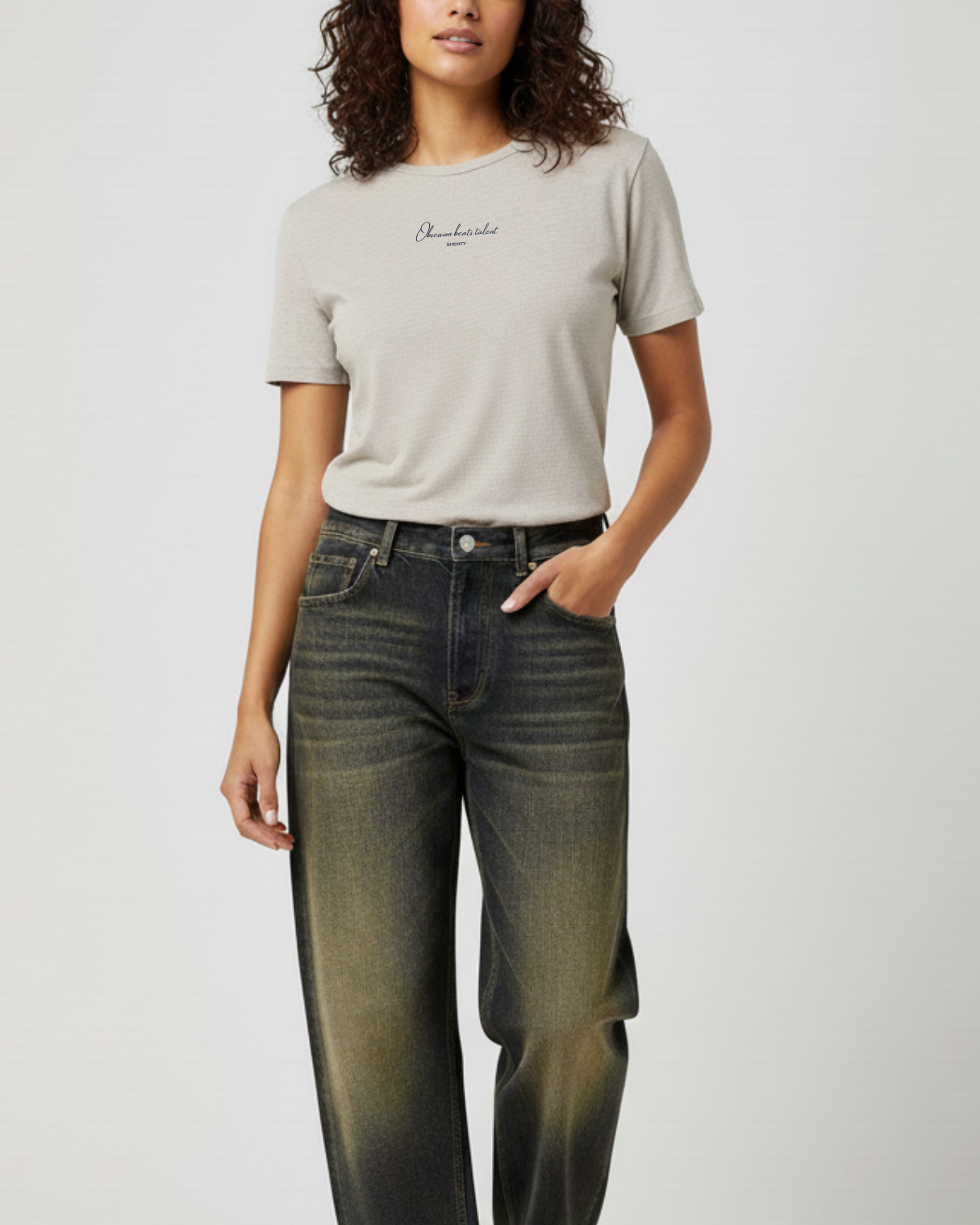 #28 T-shirt Recycled "Obsession Beats Talent"