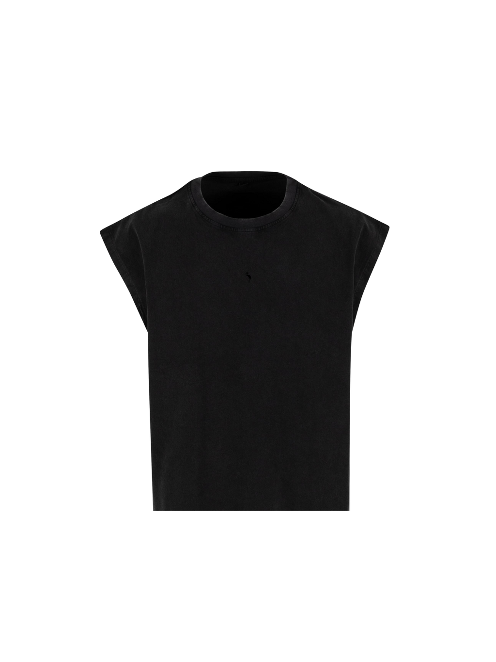 T-shirt Cropped  Bio senza maniche - Nero Slavato