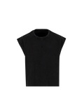 T-shirt Cropped  Bio senza maniche - Nero Slavato