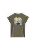 #42 T-shirt Cropped Oversized "Faded Boat"
