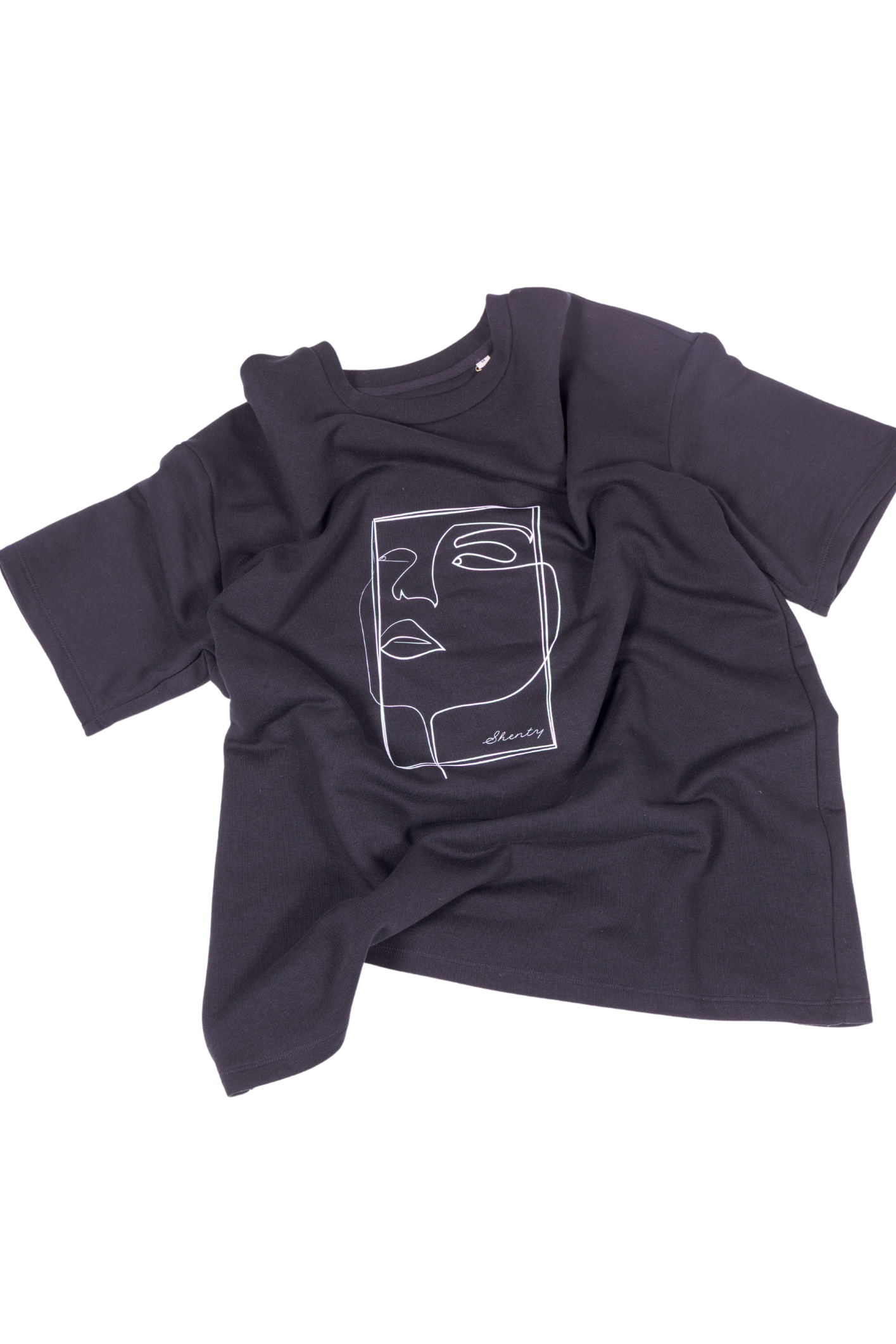 #16 T-shirt Oversized in Felpa "Volto Astratto"