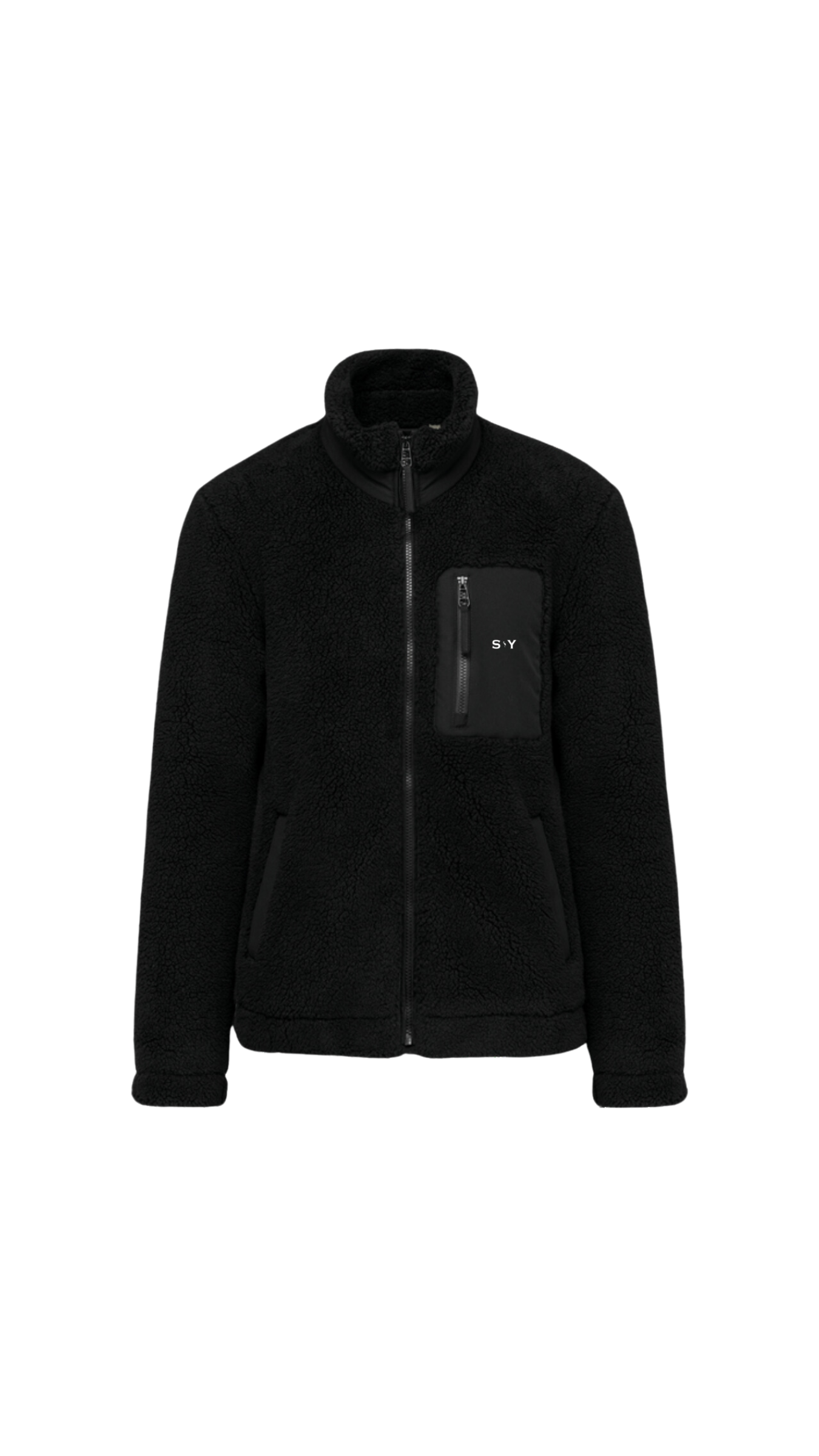 Giacca Sherpa Unisex in Poliestere Riciclato - Nero | Shenty