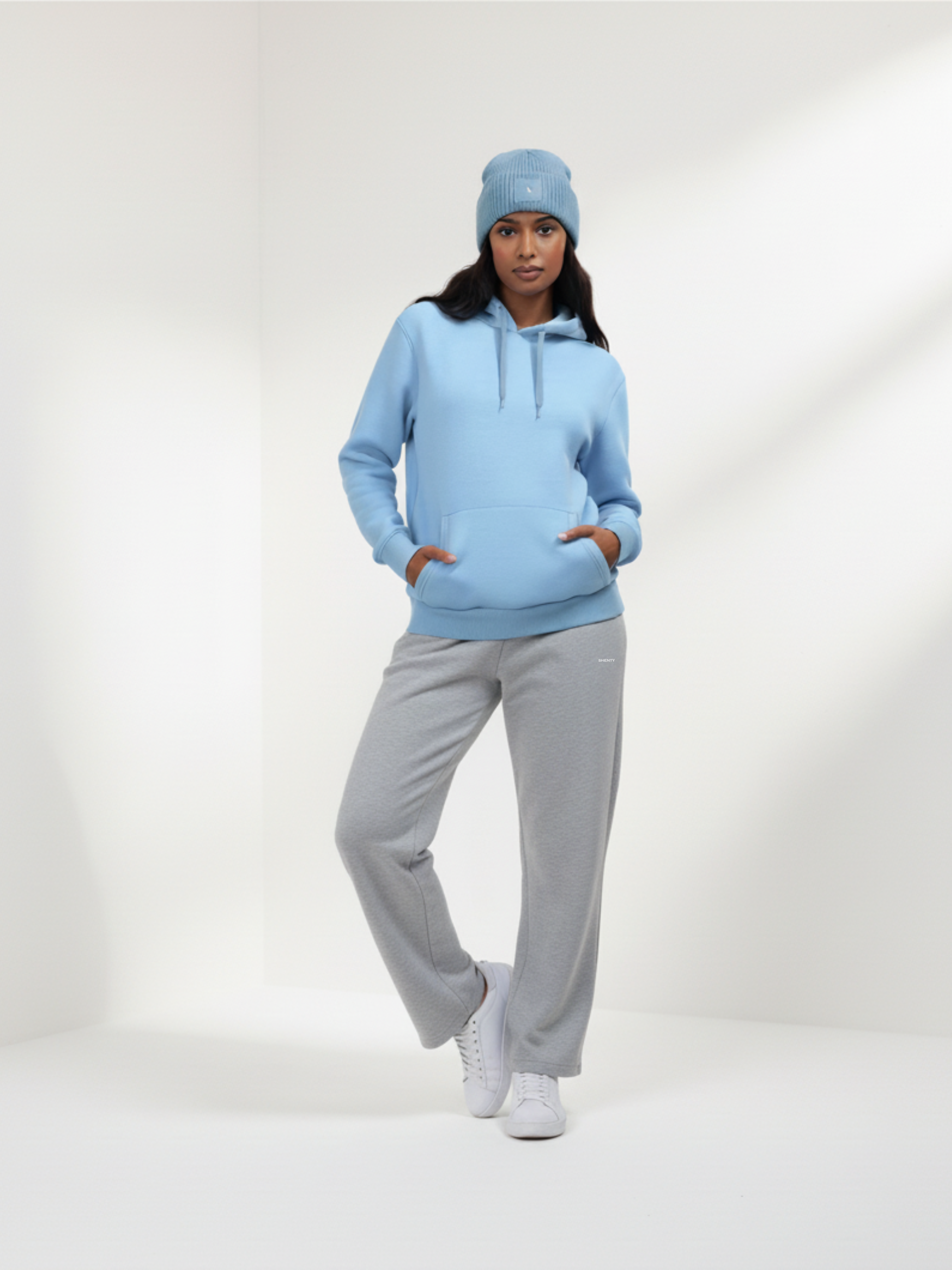 Felpa Recycled con Cappuccio - Sky Blue | Shenty