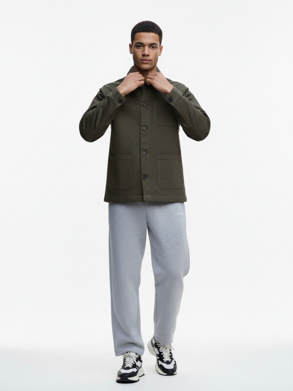 Giacca Worker Cotone Bio  - Olive Dust | Shenty