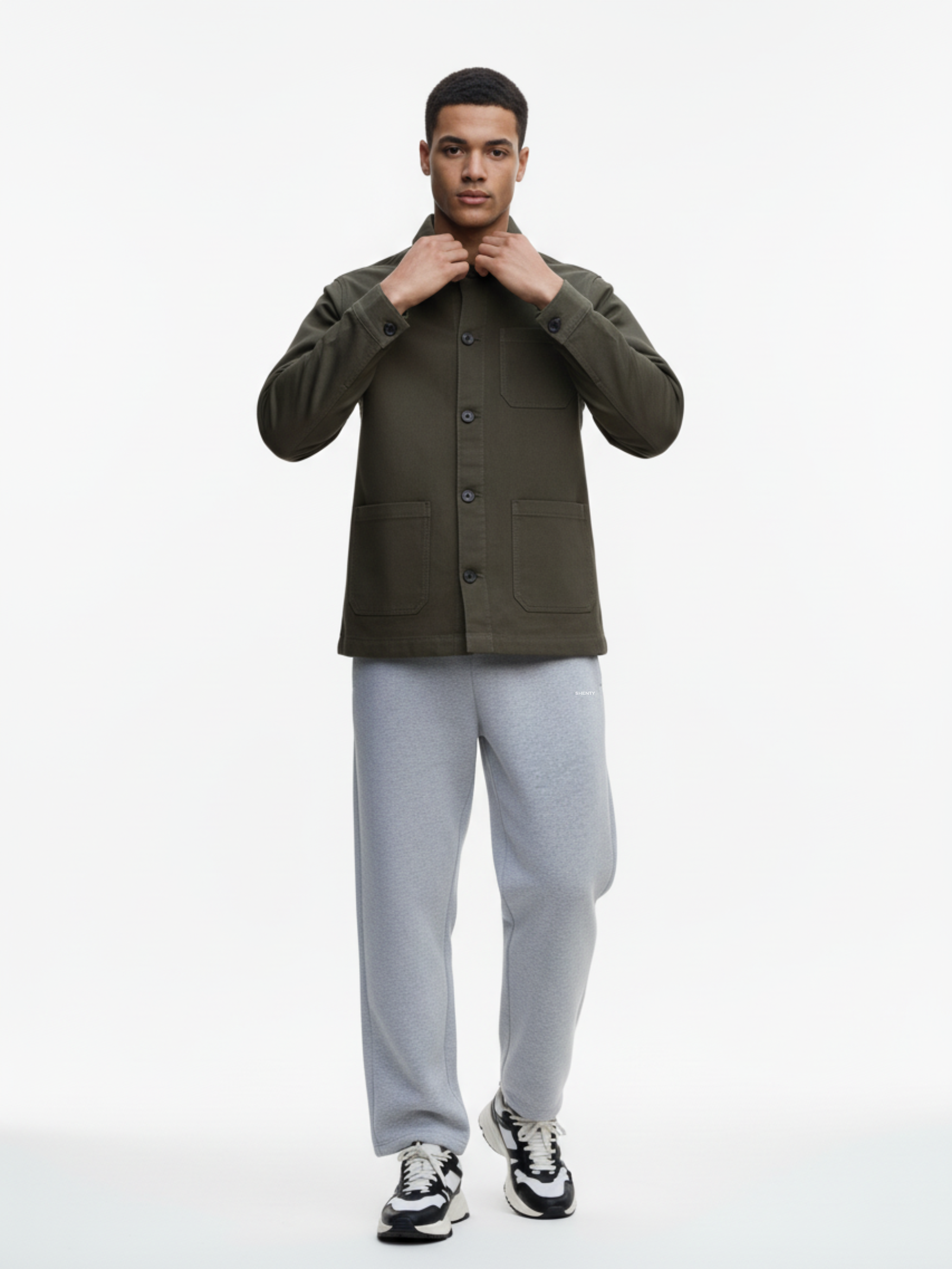 Giacca Worker Cotone Bio  - Olive Dust | Shenty
