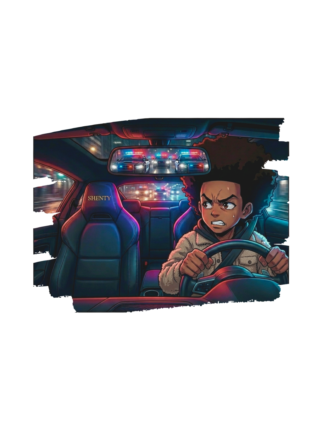 #35 T-shirt Oversize "Manga & Police"