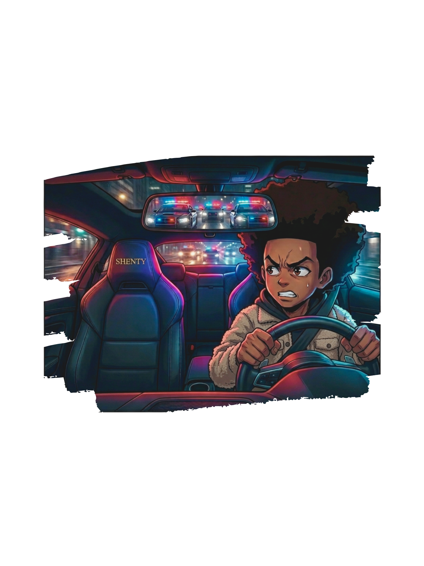 #35 T-shirt Oversize "Manga & Police"