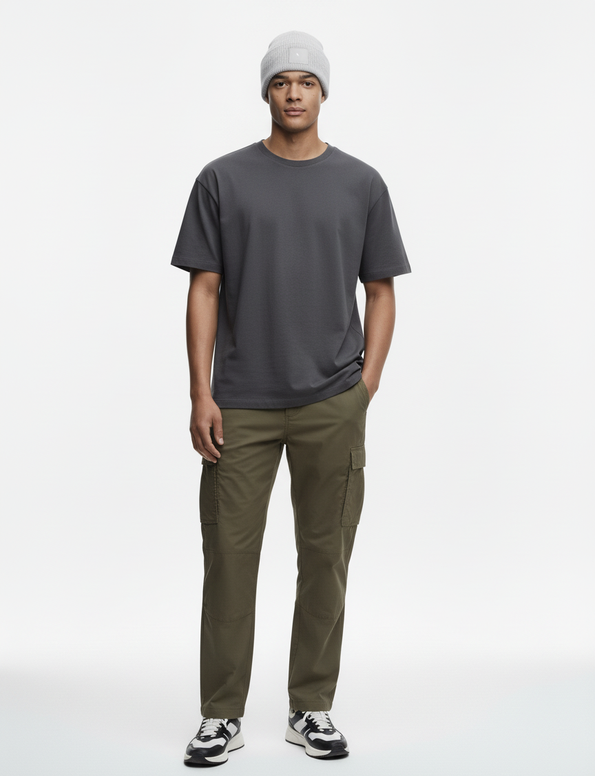 T-shirt Oversized in Cotone Biologico - Fumè | Shenty
