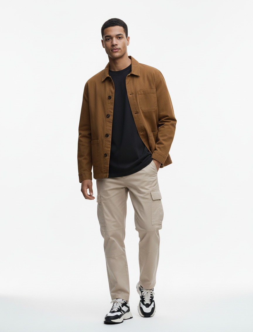 Giacca Worker Cotone Bio  - Caramel Dust | Shenty