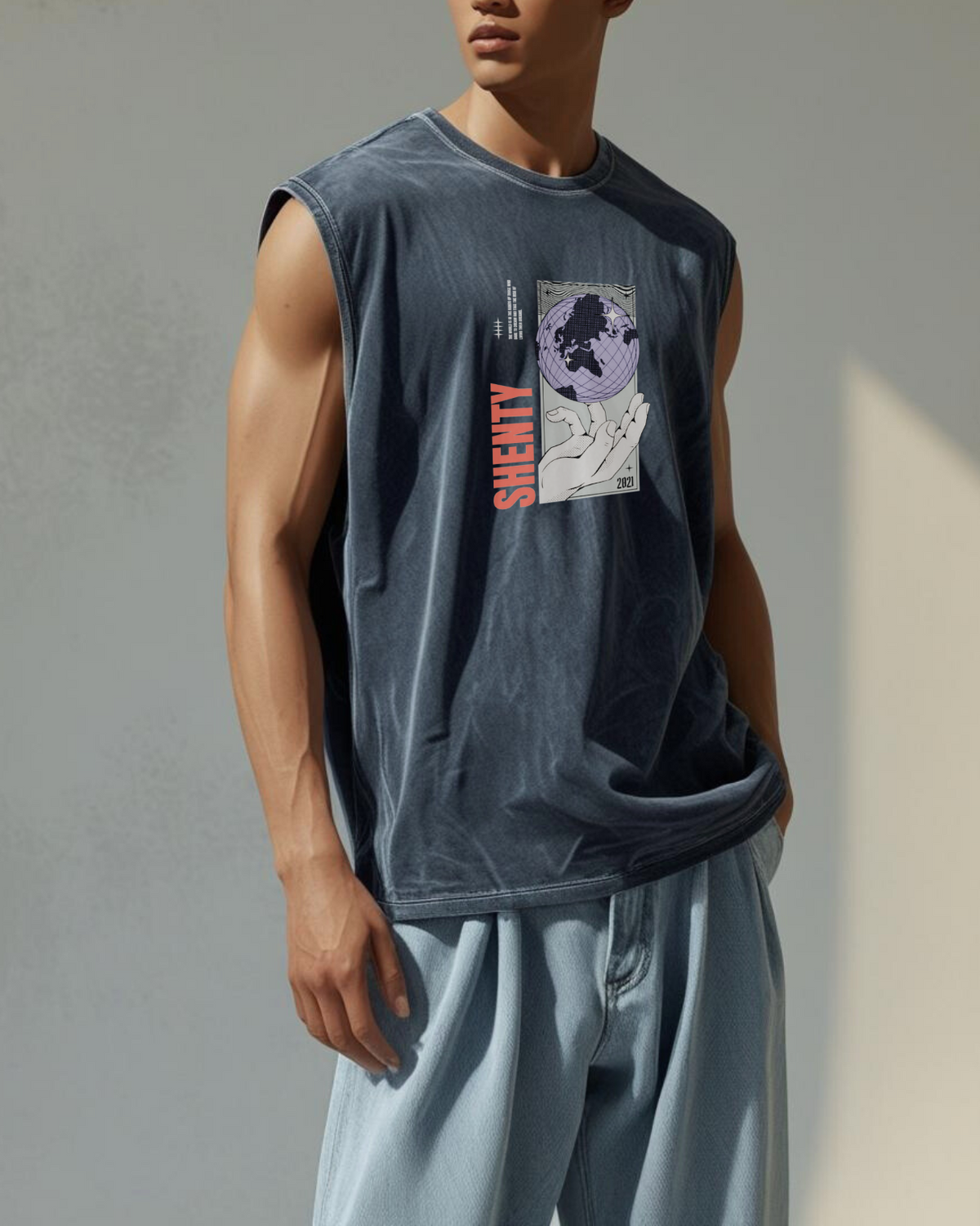 #23 Tank Top Oversized Bio "The World in your Hands"