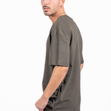 T-shirt in Felpa Oversized - Kaki | Shenty
