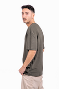 T-shirt in Felpa Oversized - Kaki | Shenty