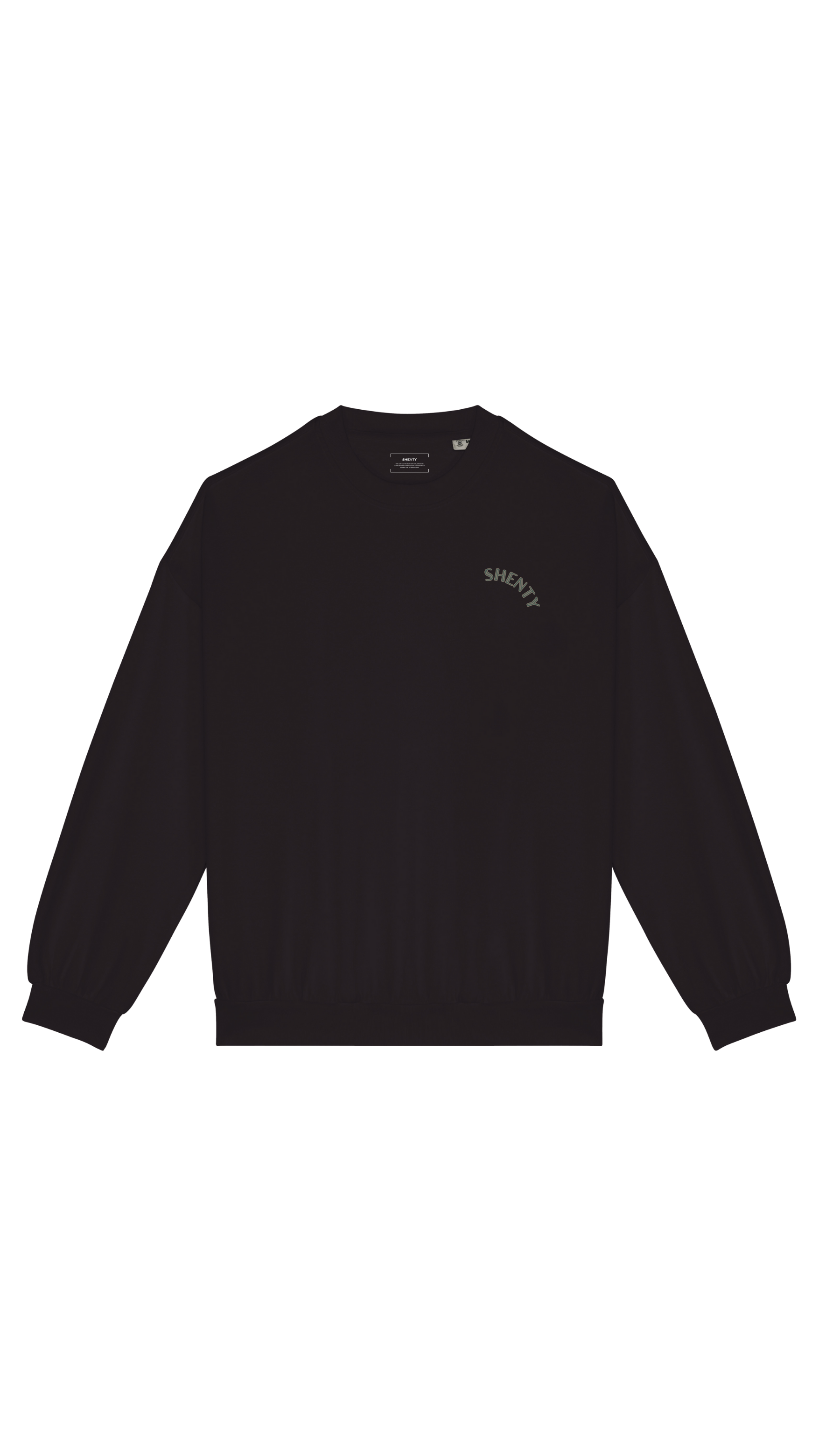 Vista frontale della felpa unisex Shenty, con taglio squadrato e colore sbiadito 'faded'