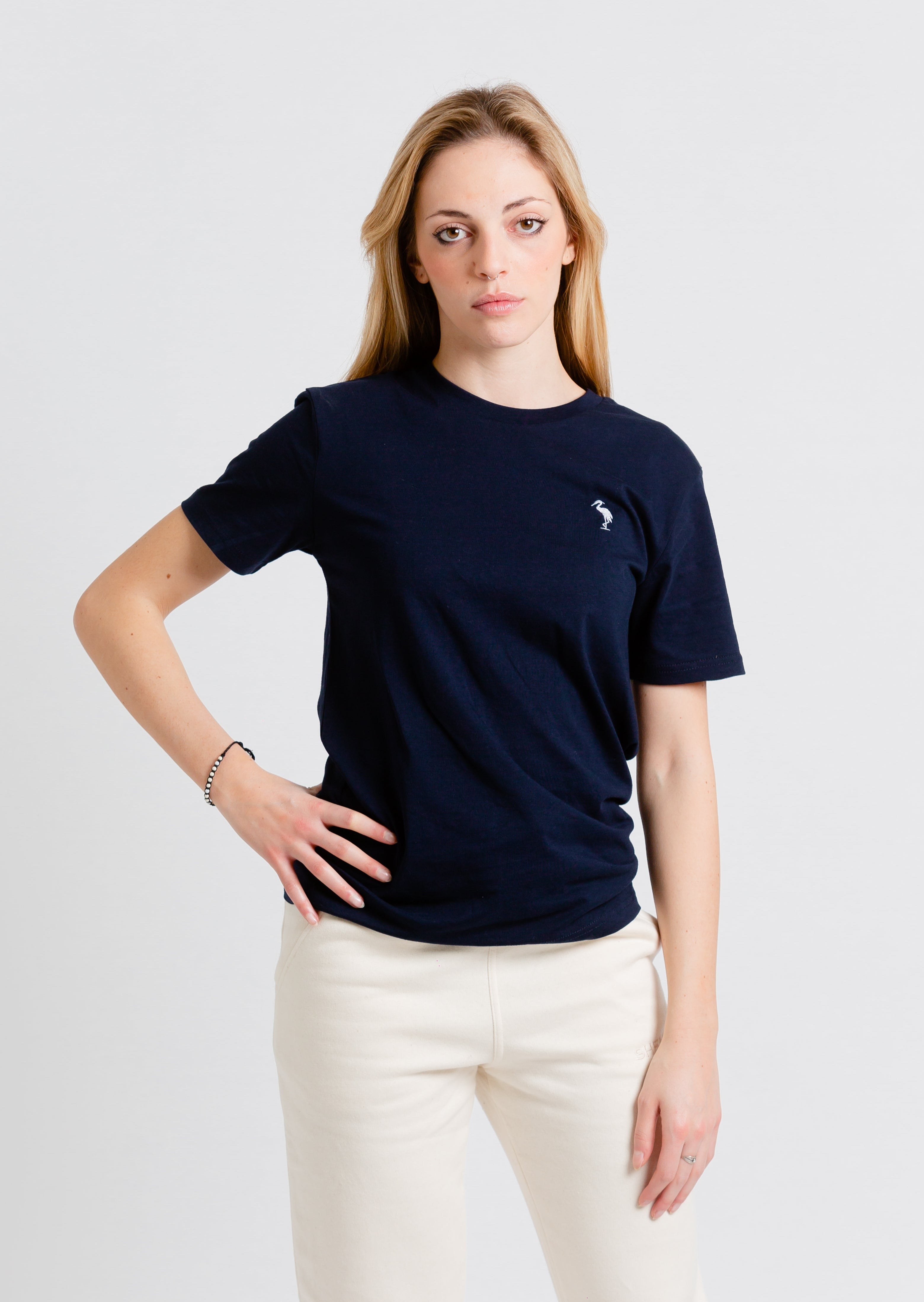 T-shirt cotone organico blu 2