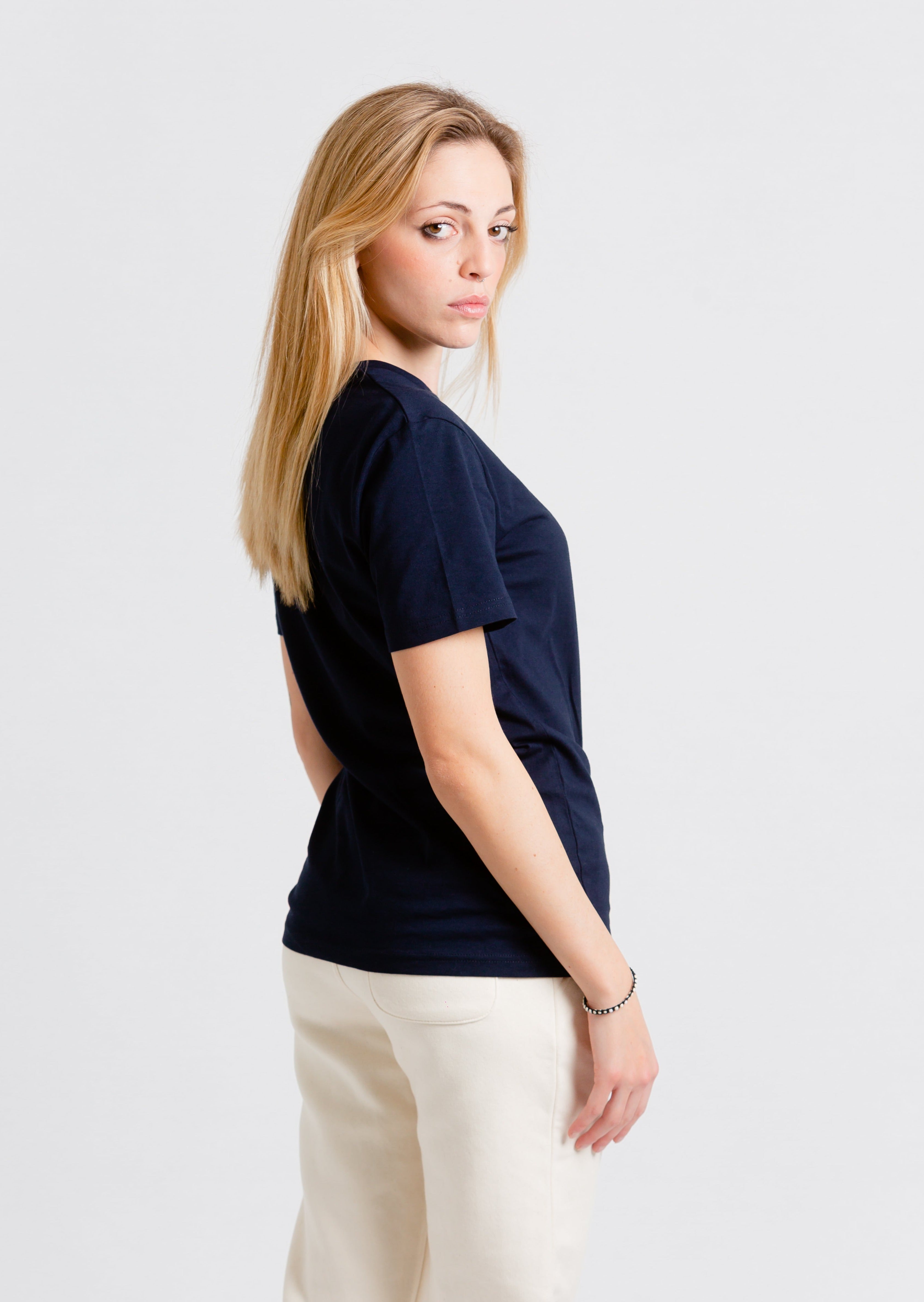T-shirt cotone organico blu 6