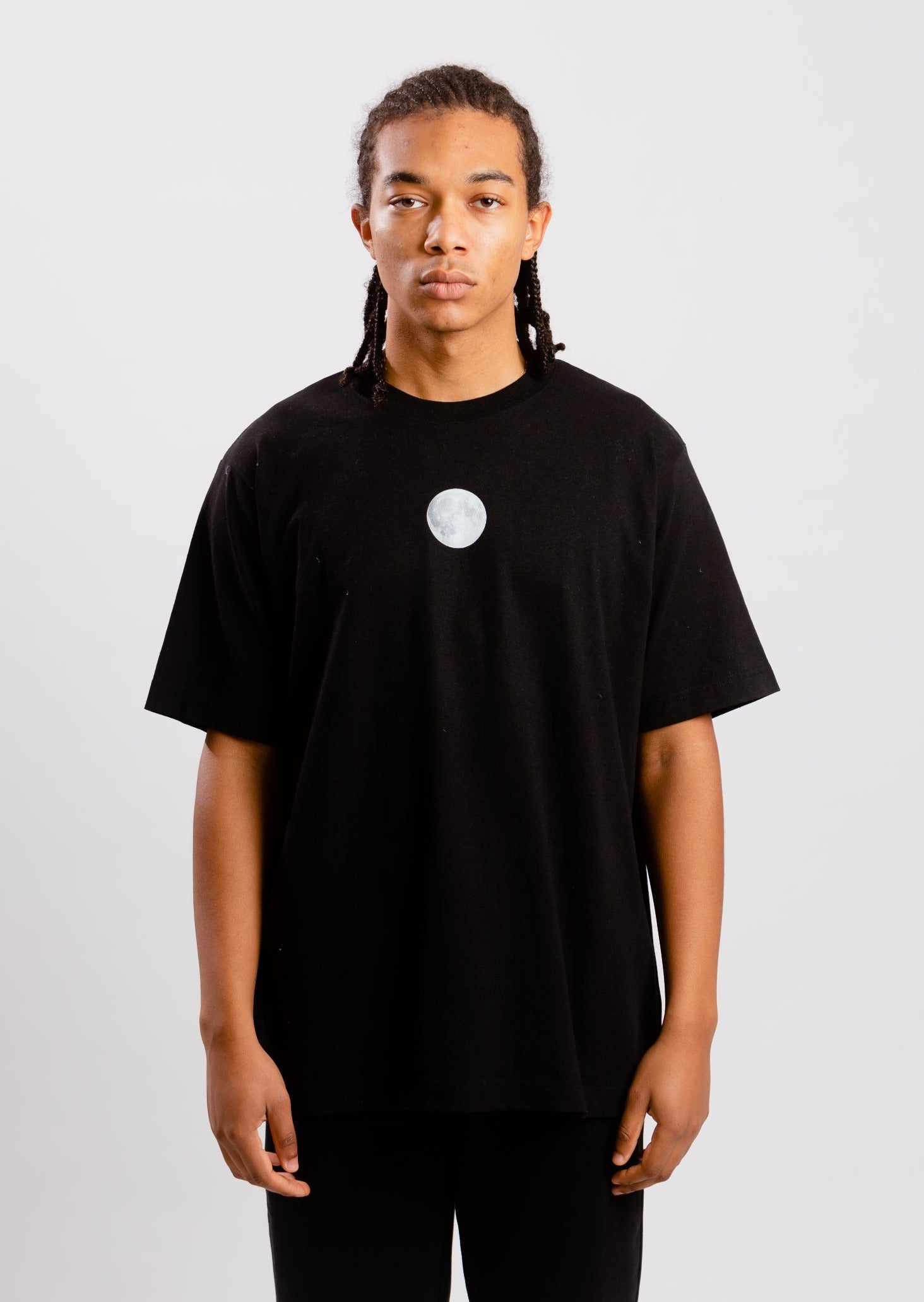 T-shirt cotone organico pesante luna nera 3