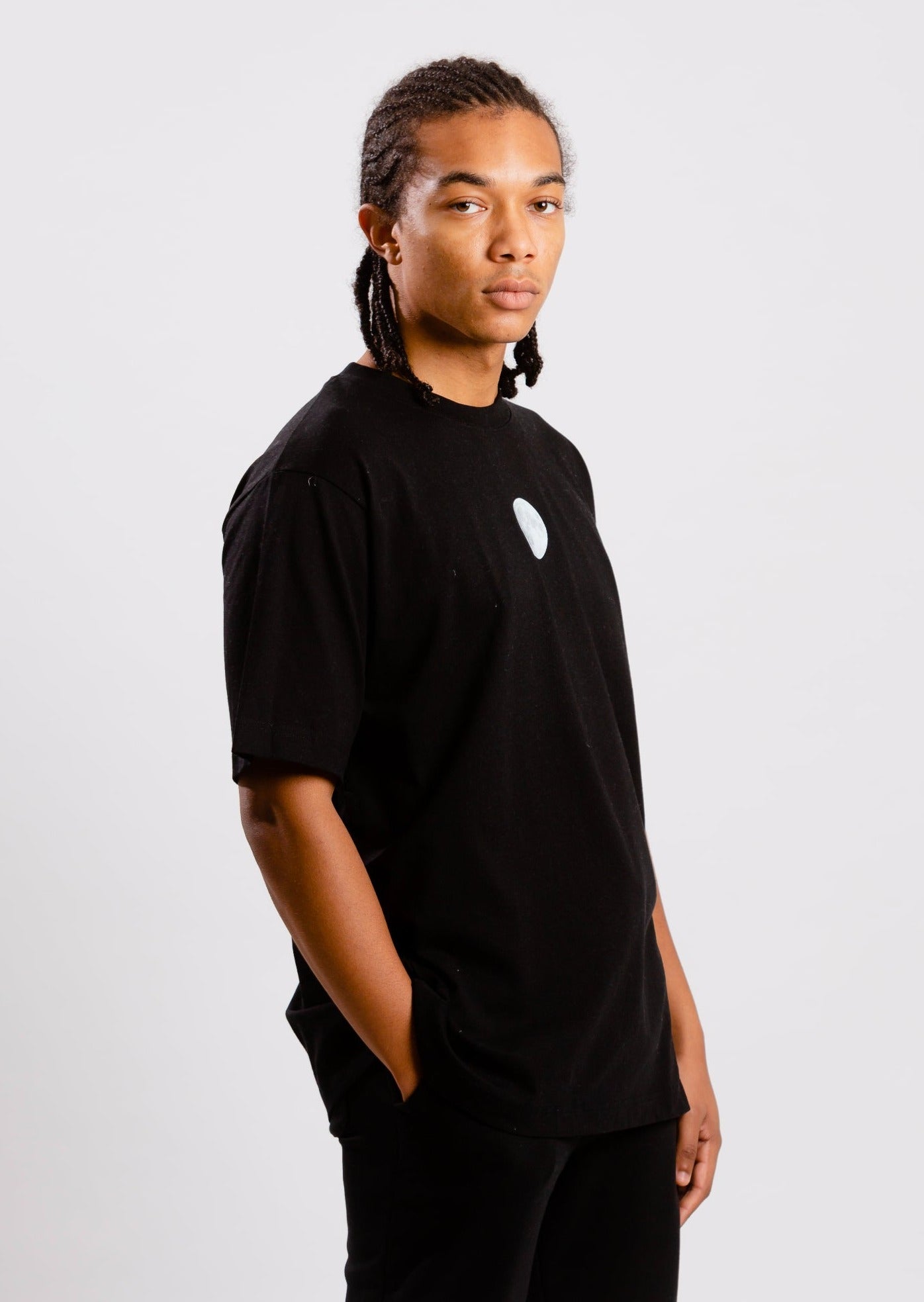 T-shirt cotone organico pesante luna nera 5