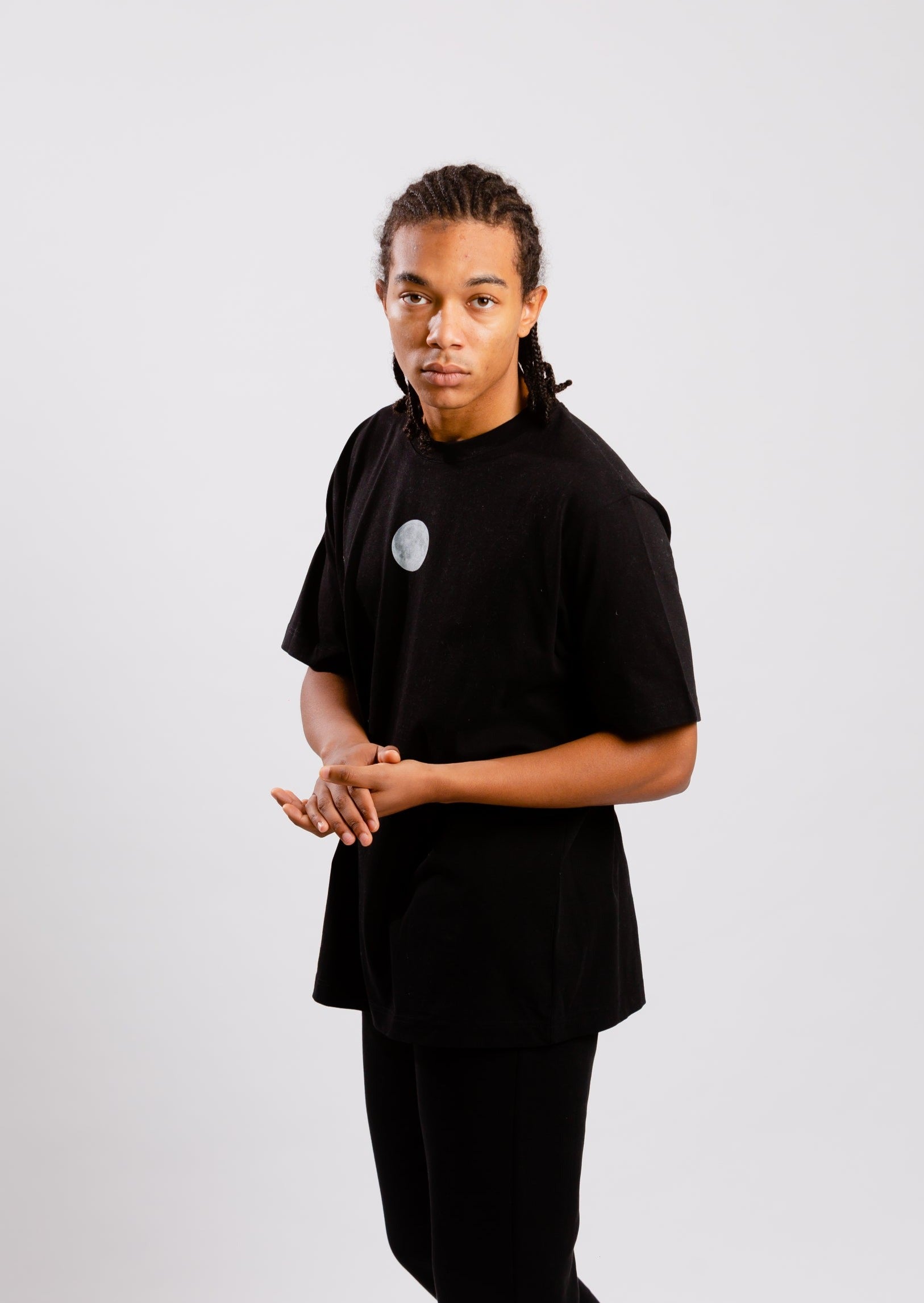 T-shirt cotone organico pesante luna nera 4
