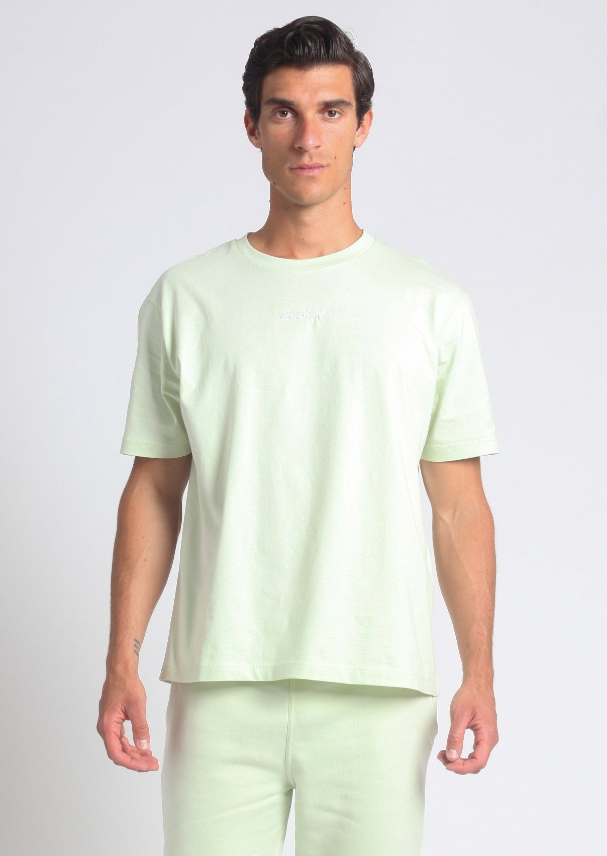 T-shirt oversized cotone organico menta 3