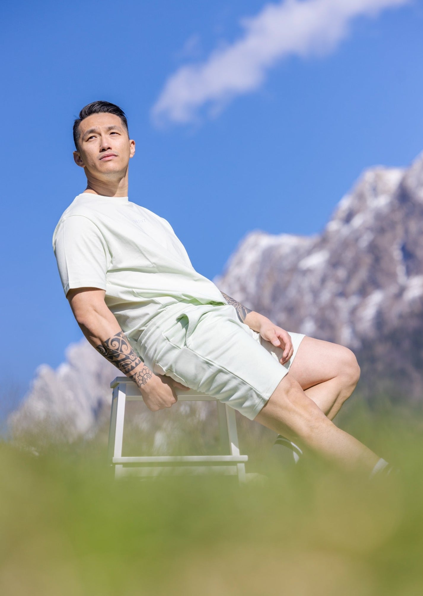 Pantaloncini cotone organico menta 2