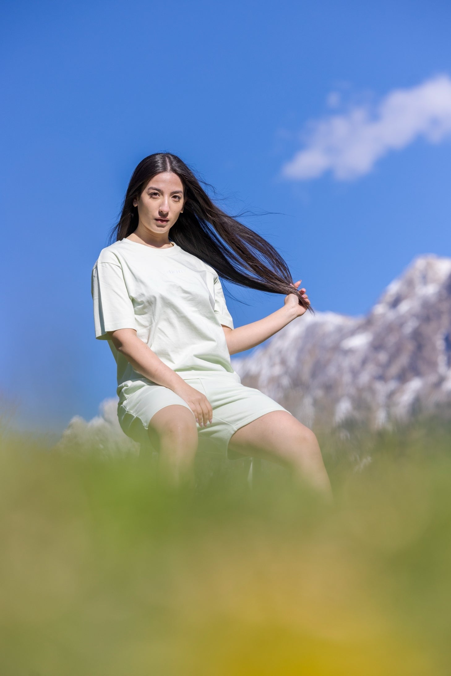 Pantaloncini cotone organico menta 3