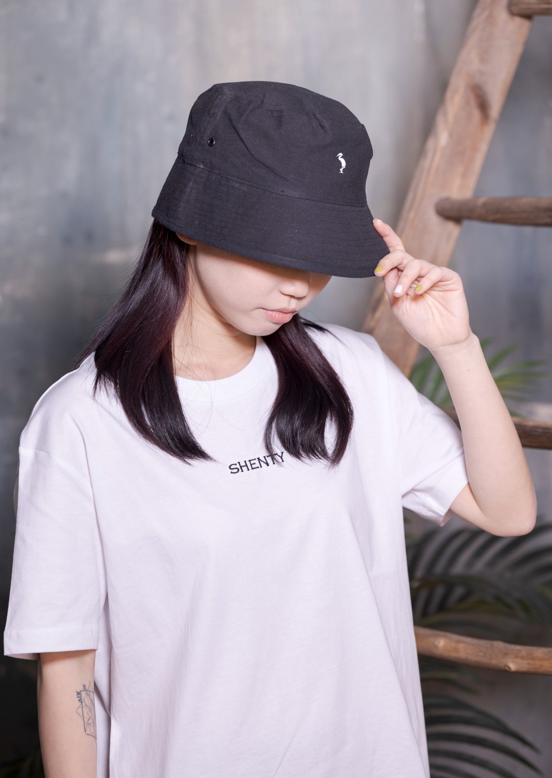 Cappello pescatore cotone organico nero 1