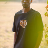 T-shirt cotone organico nera Tigre 1