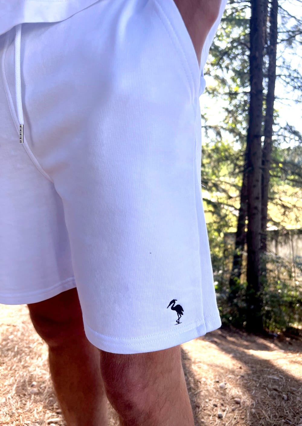Pantaloncini cotone organico bianchi 